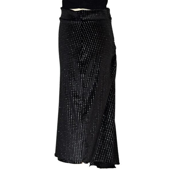 Black velvet argentine tango skirt S0050 side